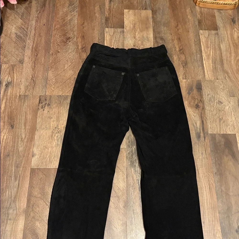 Vintage Black Suede 100 % Leather Pants Woman’s 5 Pocket Style Size 0/2 XS/Small - Picture 15 of 16